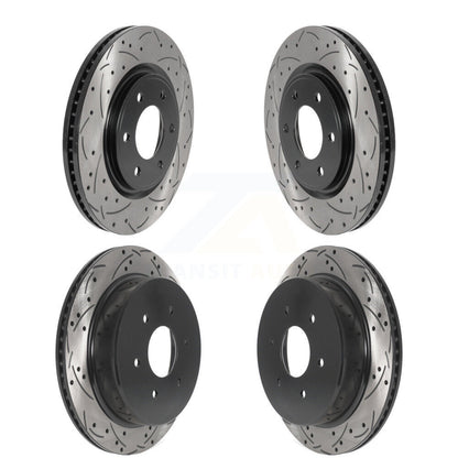 Kit de rotors de frein à disque à fente percée avec revêtement avant et arrière pour Nissan TITAN 2017 – 2024