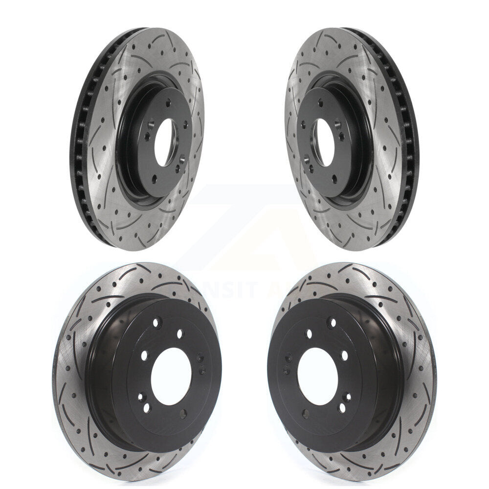 Kit de Rotor de frein à fente de forage avant et arrière, pour Kia Sportage avec stationnement manuel