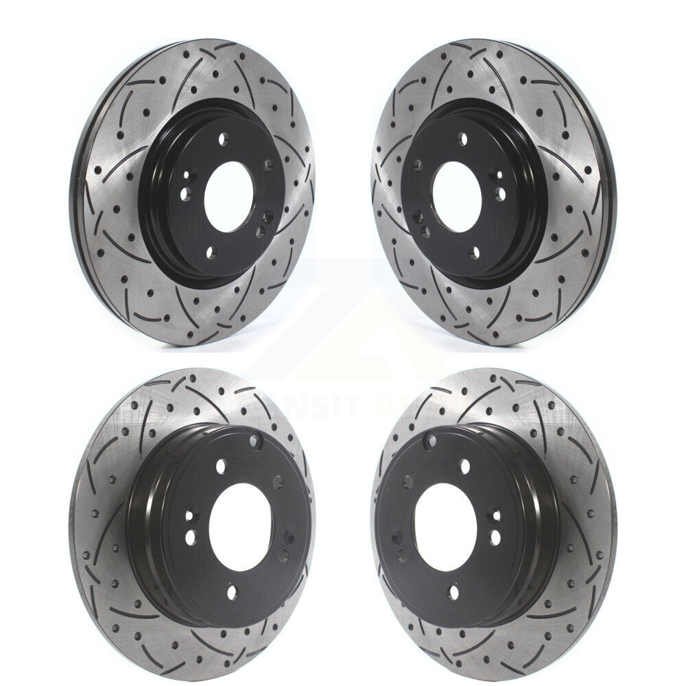 Kit de rotors de frein à disque à fente de forage avant et arrière, pour Hyundai Sonata Kia Optim