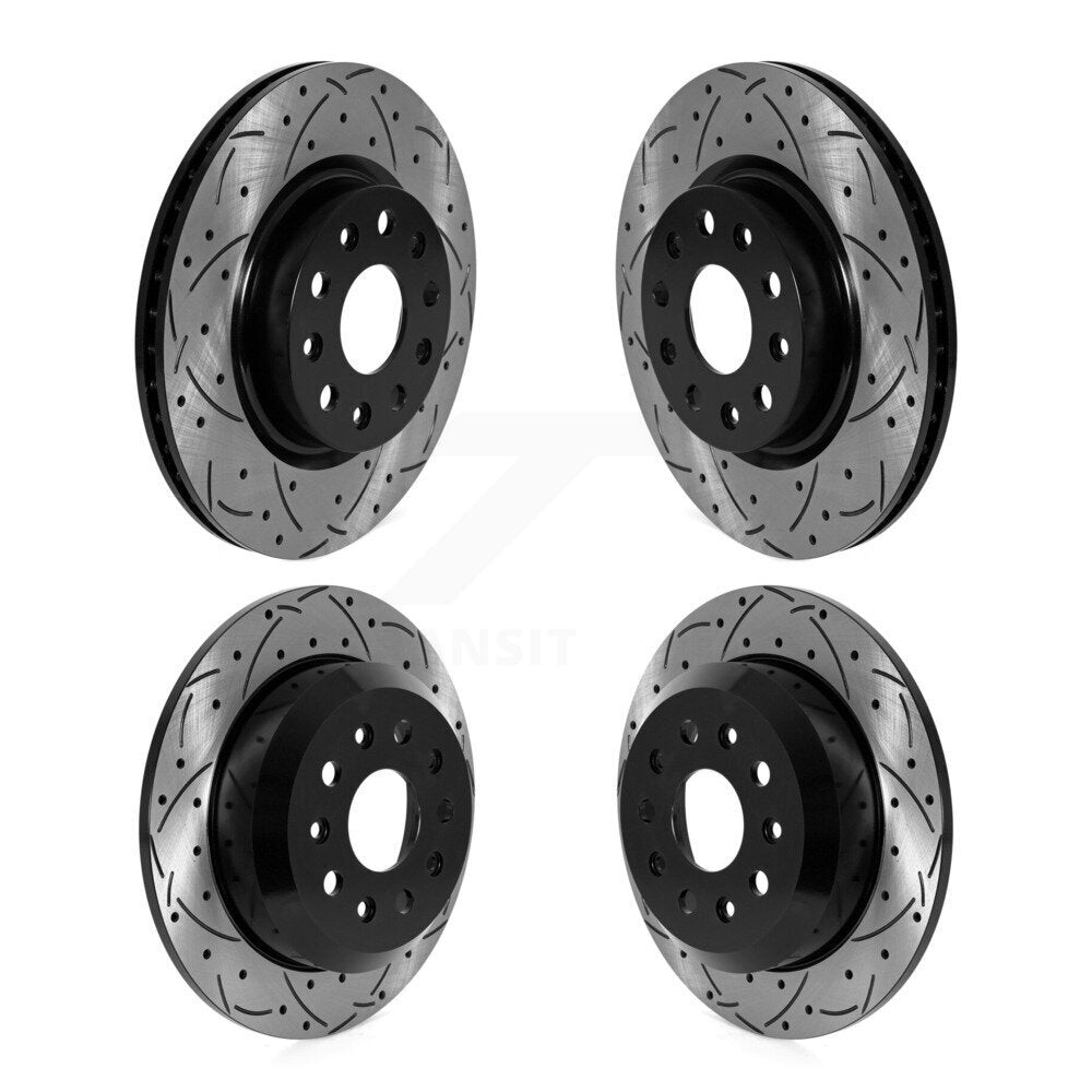 Kit de rotors de frein à disque fendus percés avant et arrière pour Jeep Wrangler