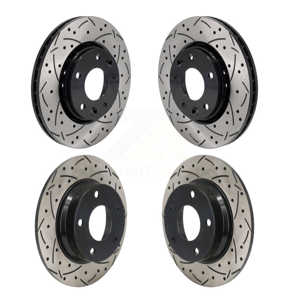 Kit de rotors de frein à disque à fente percée avec revêtement avant et arrière pour Nissan Sentr 2020 – 2023