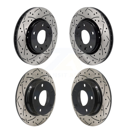 Kit de rotors de frein à disque à fente percée avec revêtement avant et arrière pour Nissan Sentr 2020 – 2023