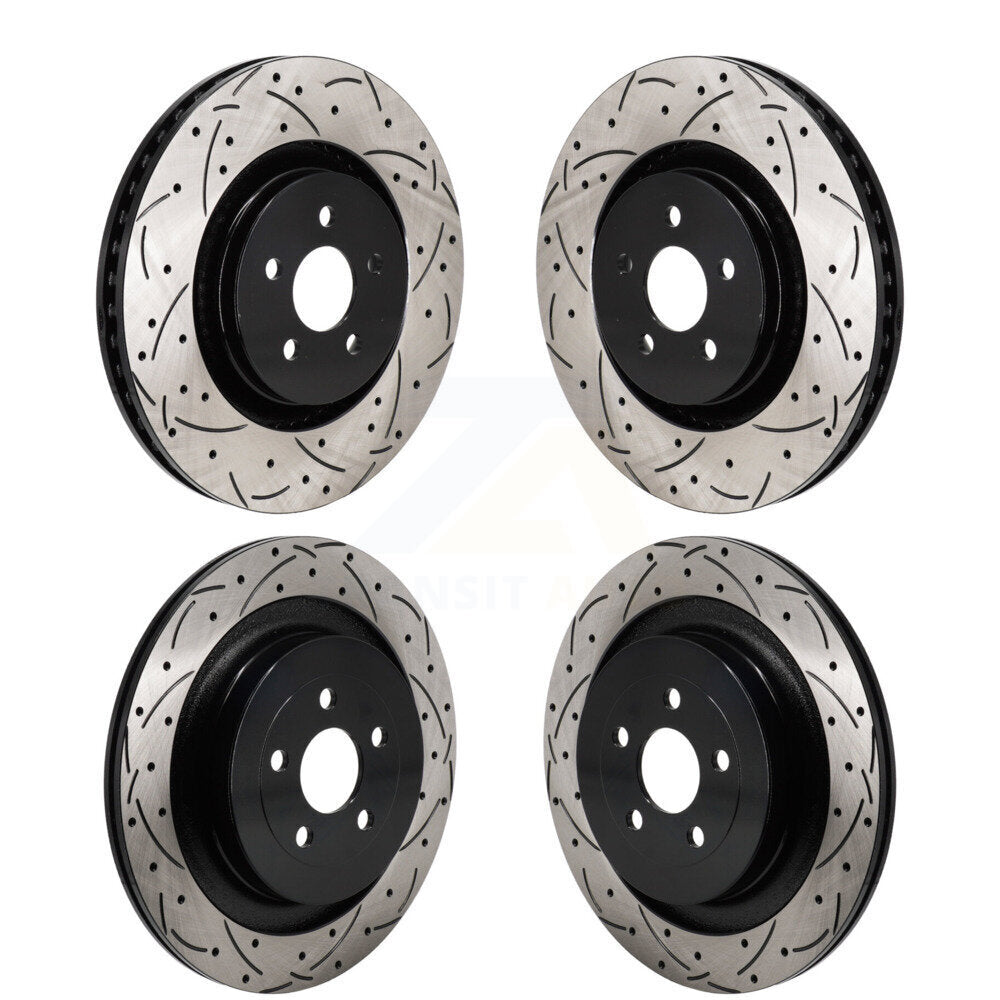 Kit de rotors de frein à fente avant et arrière pour Ford Edge avec étrier peint en rouge