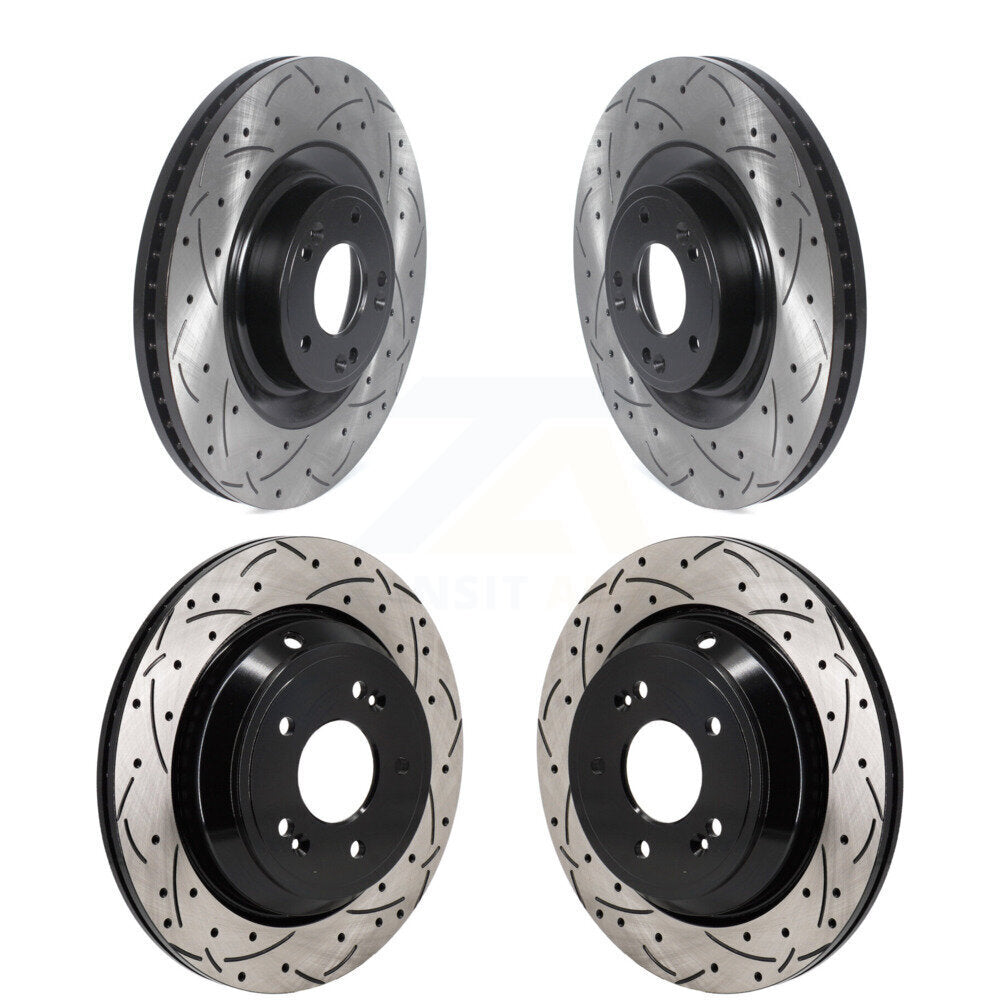 Kit de rotors de frein à disque fendus percés avant et arrière pour Hyundai Equus 2011