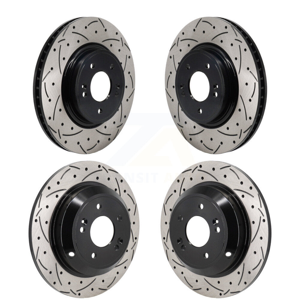 Kit de rotors de frein à disque à fente percée, revêtement avant et arrière, pour Genesis G70 Kia Stinge