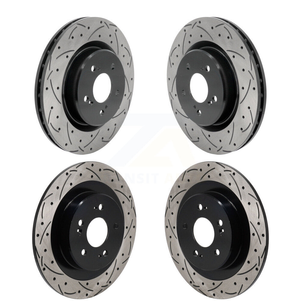 Kit de rotor de frein à disque à fente percée avec revêtement avant et arrière pour Acura TLX 2021 2023 – 2.0