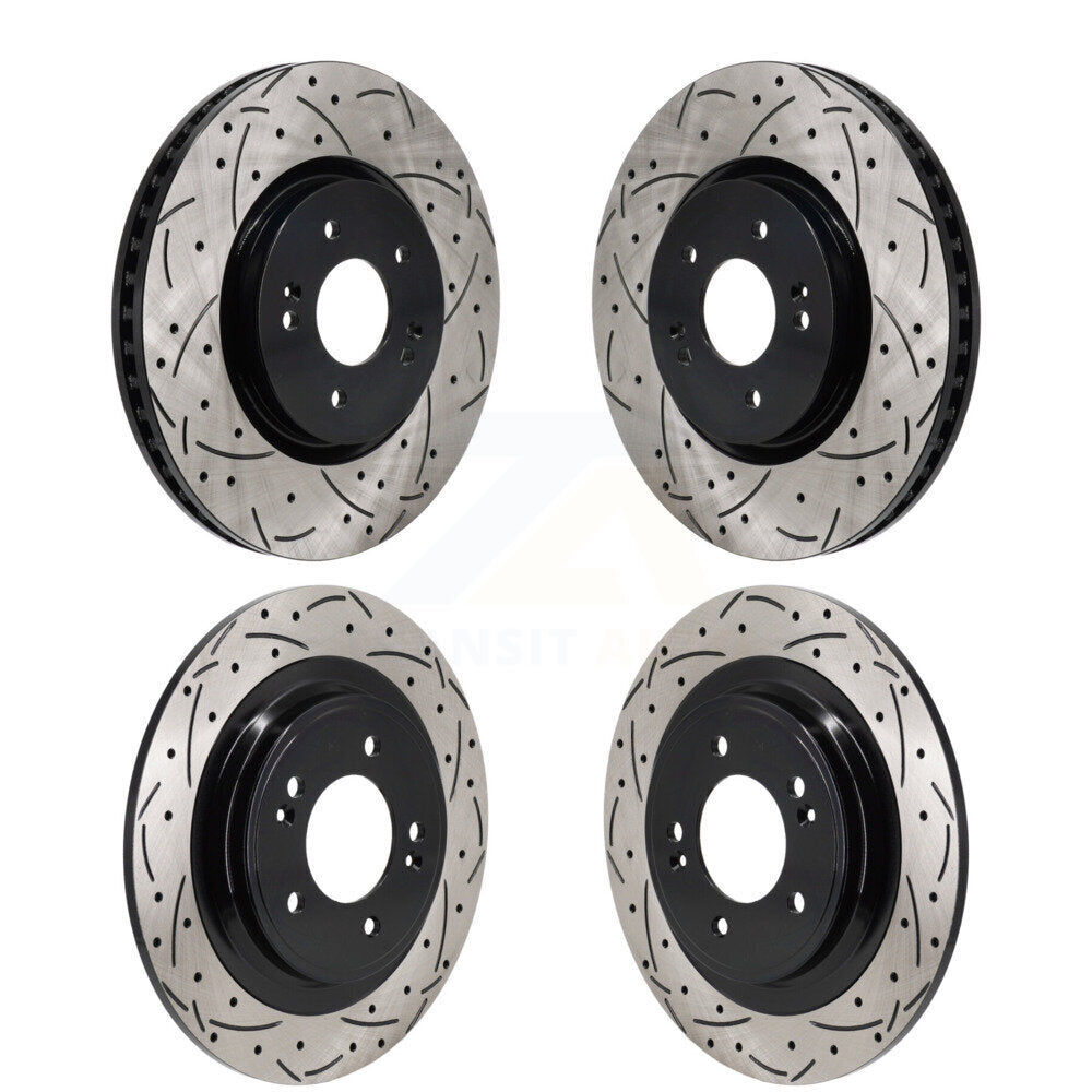 Kit de Rotors de frein à disque de fente de forage de manteau avant et arrière pour Hyundai Tucson Kia Sportag