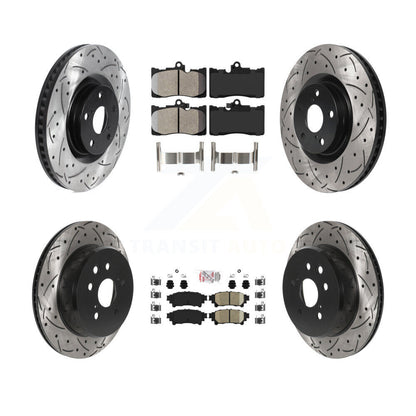 Kit de rotors de frein à fente de forage en céramique avant semi-métallique arrière (6 pièces) pour Lexu