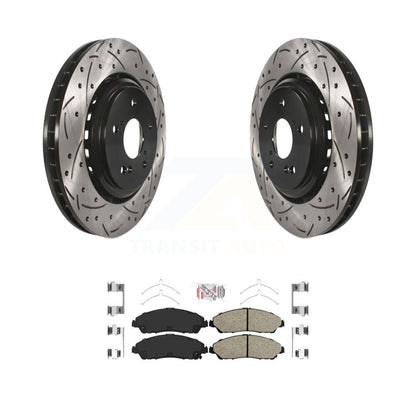 Kit de plaquettes en céramique pour Rotor de frein à disque, fente de perçage à revêtement avant, pour Acura MD 2014 – 2016