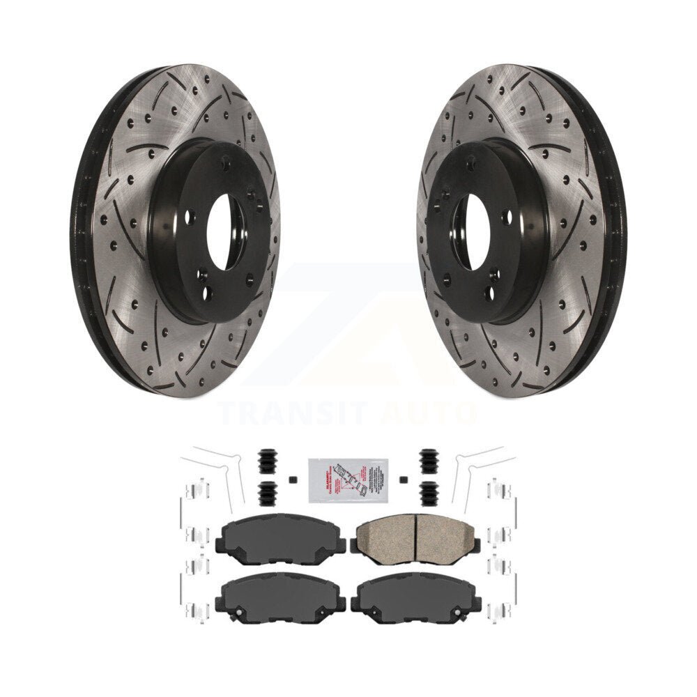 Kit de plaquettes de frein à disque en céramique, avec revêtement avant et fente percée, pour Honda Civic CR-