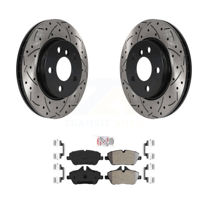 Kit de plaquettes semi-métalliques de Rotor de frein à disque à fente percée à revêtement avant pour Mini Coope