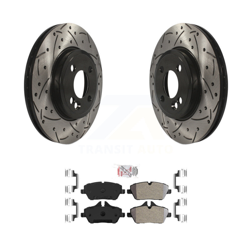 Kit de plaquettes semi-métalliques de Rotor de frein à disque à fente percée à revêtement avant pour Mini Coope