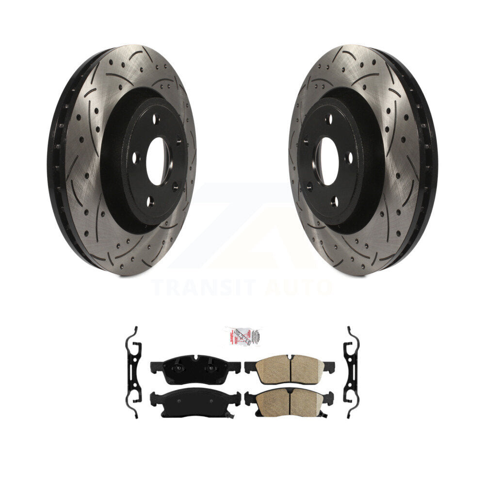 Kit de plaquettes de frein en céramique, Rotors de frein à fente avant percés pour Jeep Grand Cherokee Dodge W
