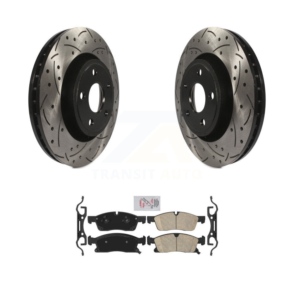 Kit de plaquettes de frein en céramique, Rotors de frein à fente avant percés pour Jeep Grand Cherokee Dodge W
