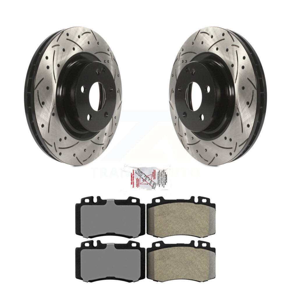 Kit de plaquettes semi-métalliques de Rotor de frein de fente de forage avant pour Mercedes-Benz CLS550 E55