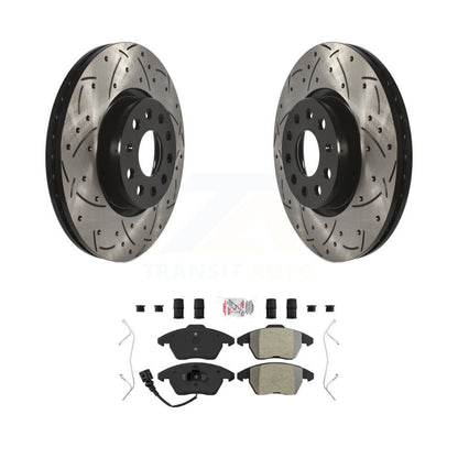 Kit de plaquettes semi-métalliques de Rotor de frein à fente avant percée, pour Volkswagen Jetta Beetl
