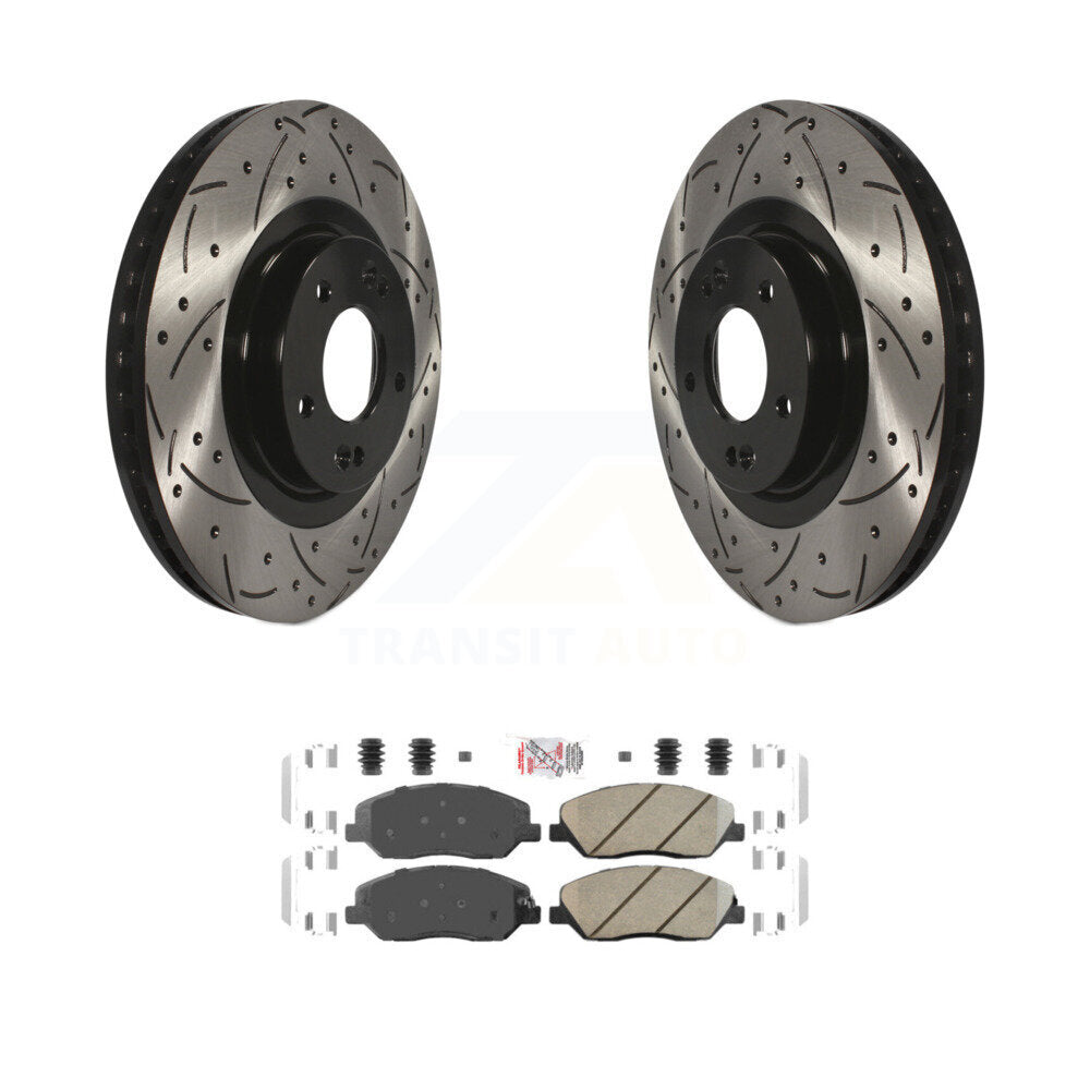 Kit de plaquettes en céramique pour Rotor de frein à disque, fente avant percée, pour Hyundai Santa Fe XL 3.3