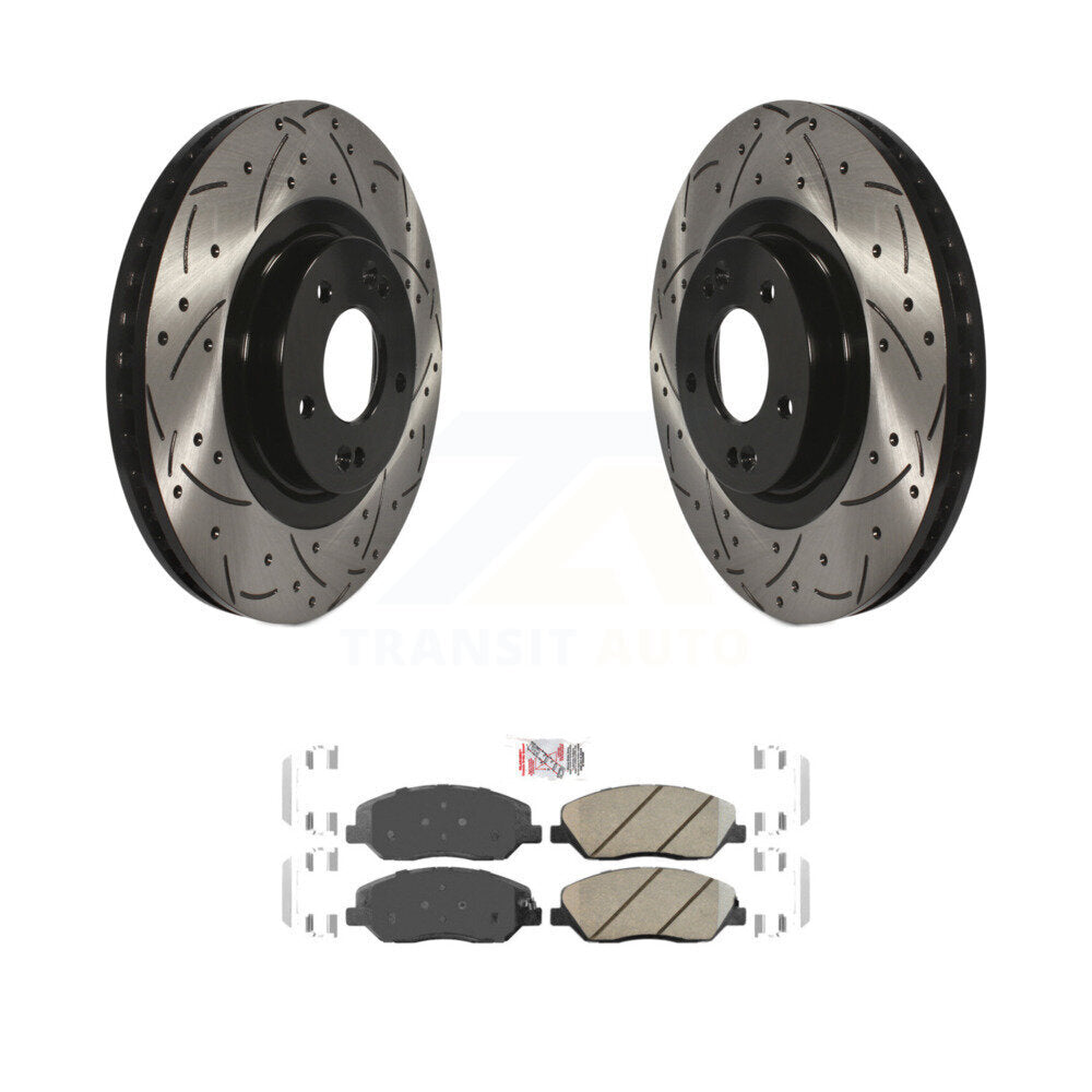 Kit de plaquettes en céramique pour Rotor de frein à disque, fente avant percée, pour Hyundai Santa Fe XL 3.3