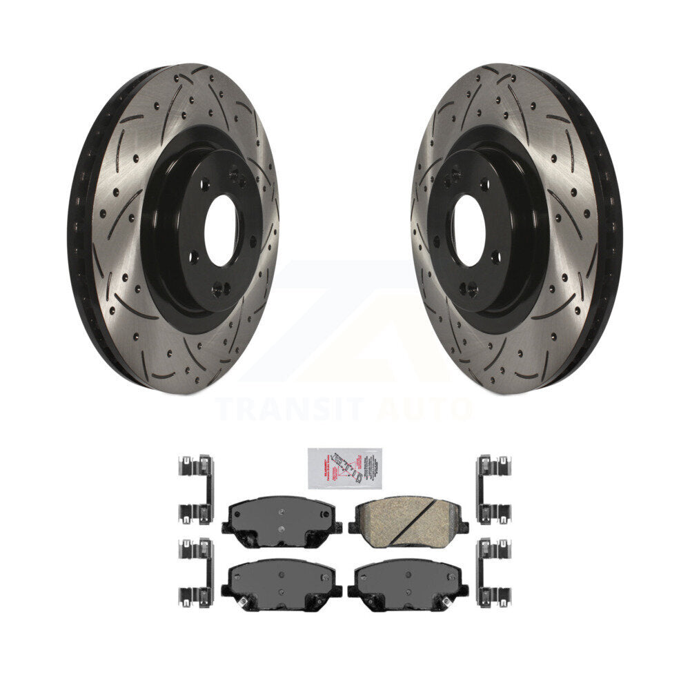 Kit de plaquettes en céramique pour Rotor de frein à disque, fente de perçage avant, pour Hyundai Santa F 2019 – 2020