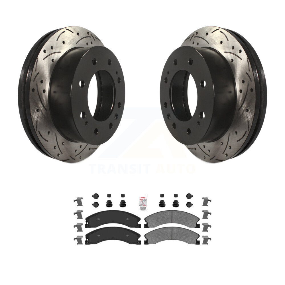 Kit de plaquettes semi-métalliques de Rotor de frein de fente de forage avant pour GMC Chevrolet Sierra 250