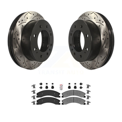 Kit de plaquettes semi-métalliques de Rotor de frein de fente de forage avant pour GMC Chevrolet Sierra 250