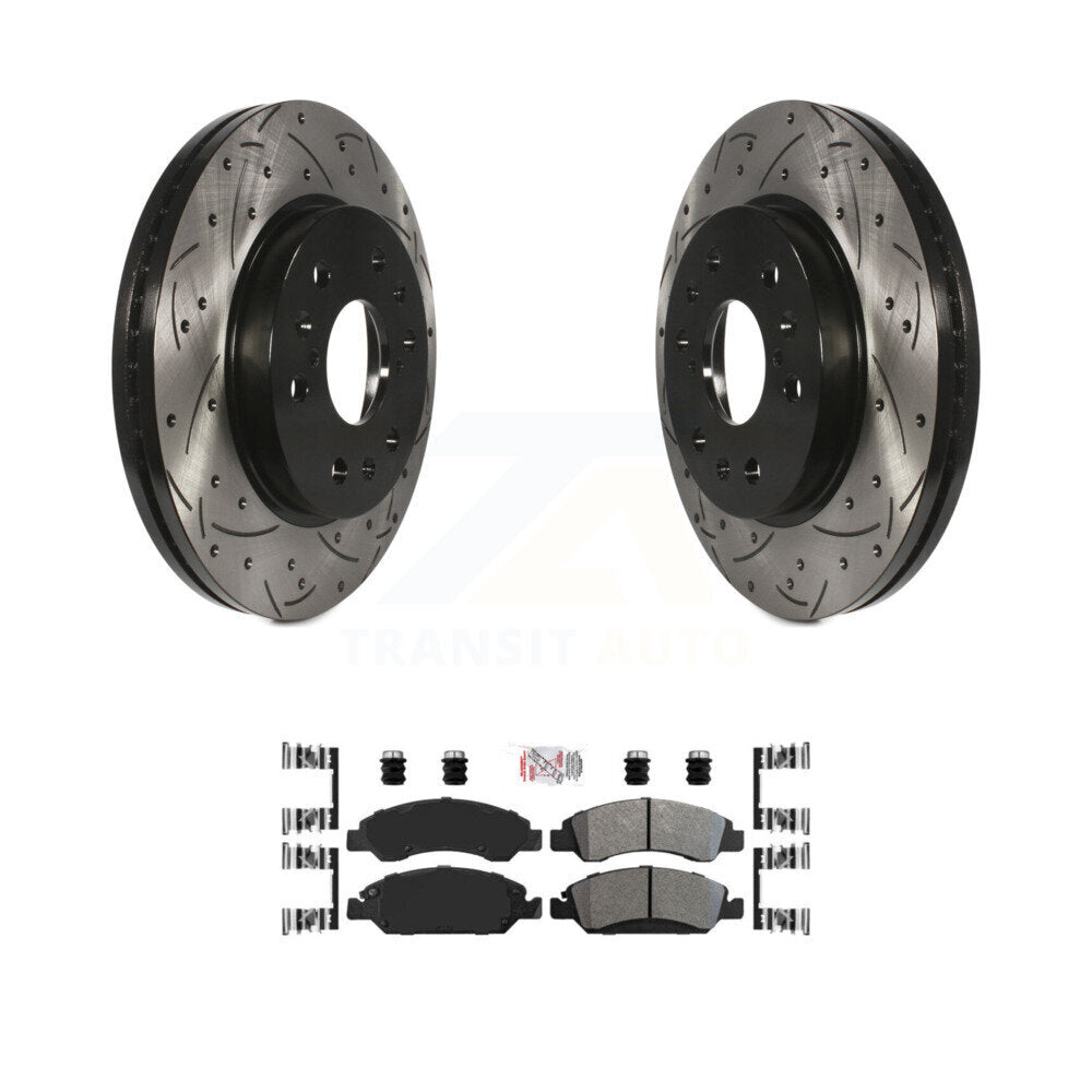 Kit de plaquettes semi-métalliques de Rotor de frein de fente de forage avant pour GMC Sierra 1500 Chevrole