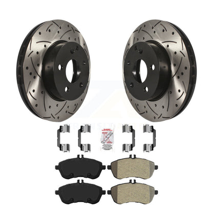 Kit de plaquettes semi-métalliques de Rotor de frein à fente avant percée, pour Mercedes-Benz C300 C25