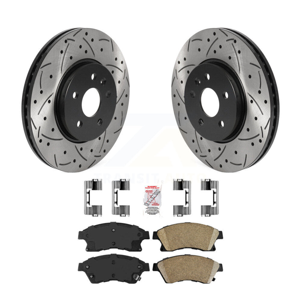 Kit de plaquettes de frein en céramique, Rotors de frein à fente avant percés pour Chevrolet Sonic R 2013 – 2014