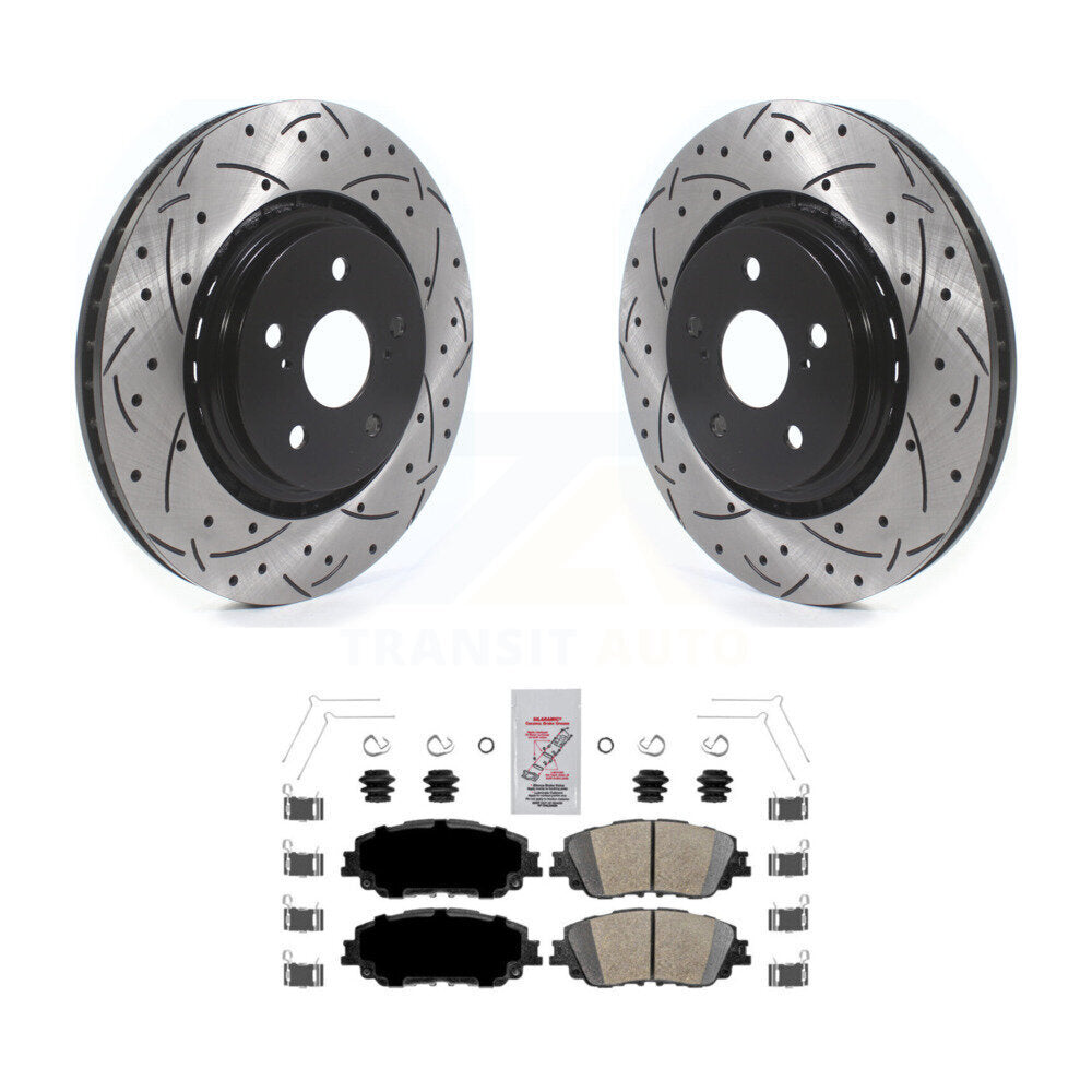 Kit de plaquettes en céramique de Rotor de frein à fente percée avant, pour Toyota Camry avec emballage TRD