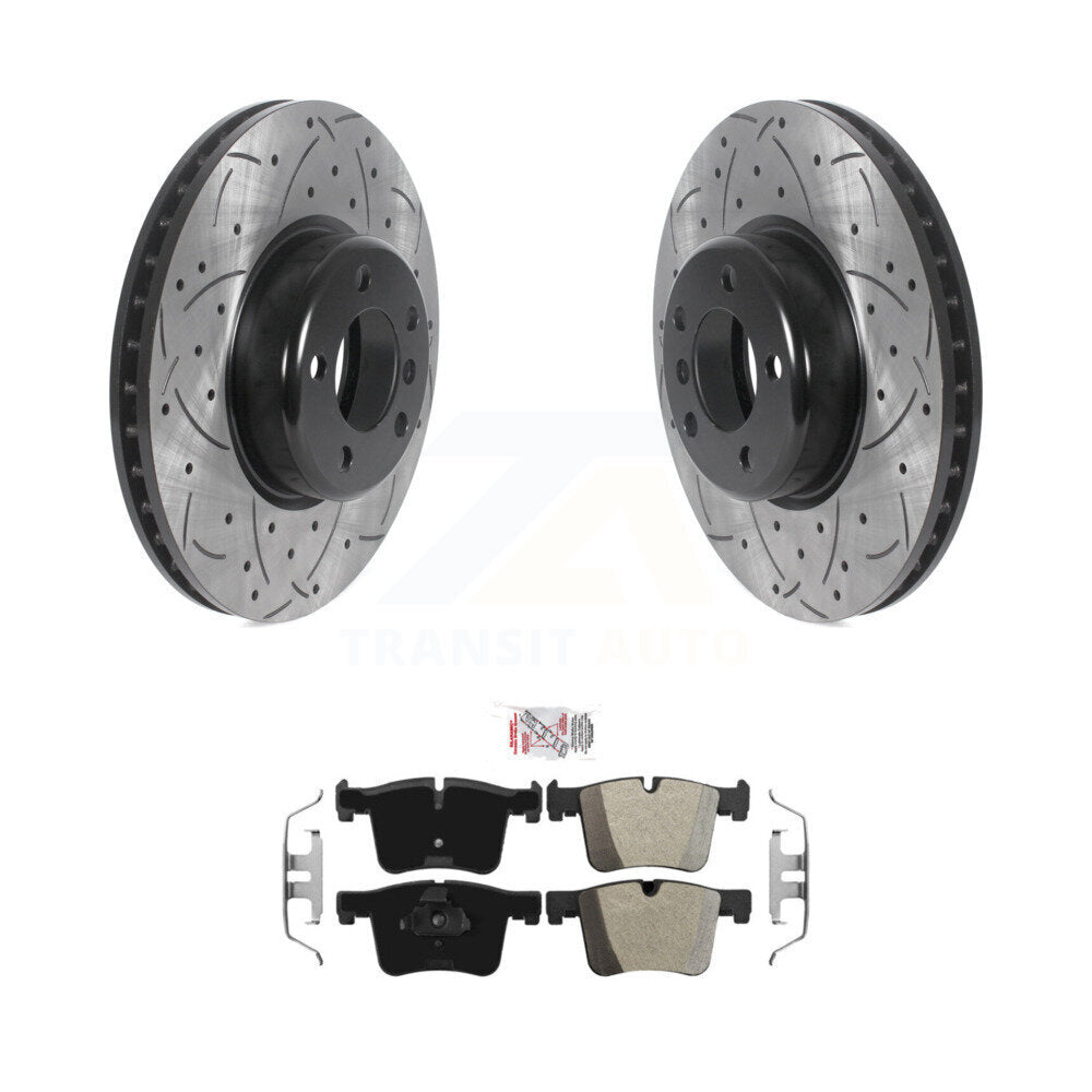 Kit de plaquettes semi-métalliques de Rotor de frein à disque à fente avant percée pour BMW 335i xDrive G