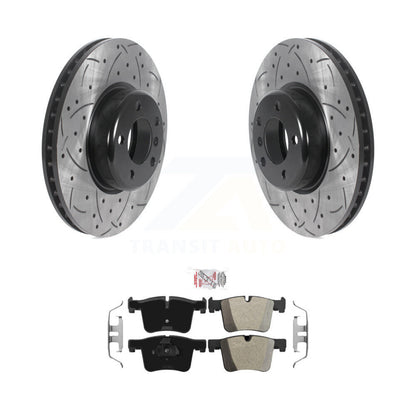 Kit de plaquettes semi-métalliques de Rotor de frein à disque à fente avant percée pour BMW 335i xDrive G