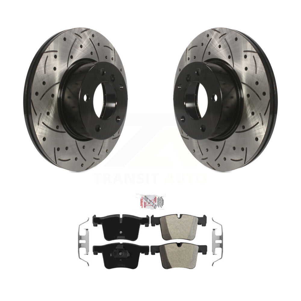Kit de plaquettes semi-métalliques de Rotor de frein de fente de forage avant pour BMW 328i xDrive 330i 320