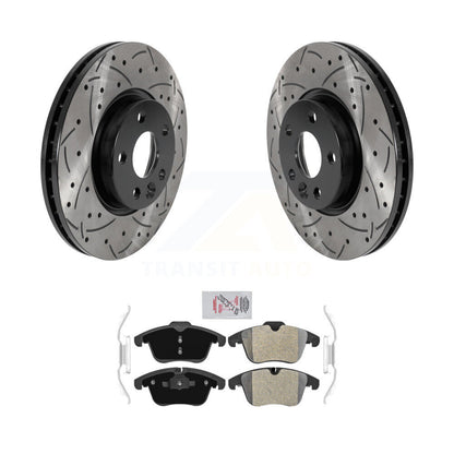 Rotors de frein à fente avant percés, Kit de plaquettes semi-métalliques pour Volvo Land Rover Rang