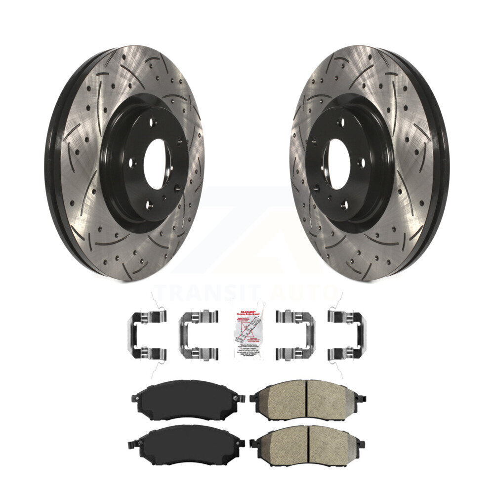 Kit de plaquettes de frein semi-métalliques pour rotors de frein à fente avant percés pour INFINITI Nissan Muran