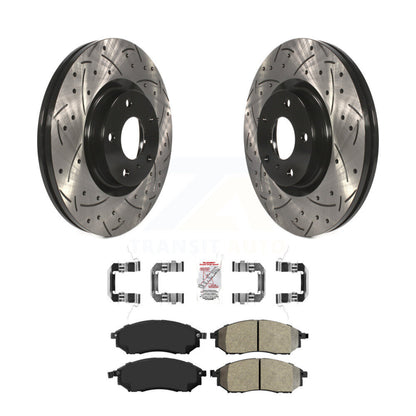Kit de plaquettes de frein semi-métalliques pour rotors de frein à fente avant percés pour INFINITI Nissan Muran