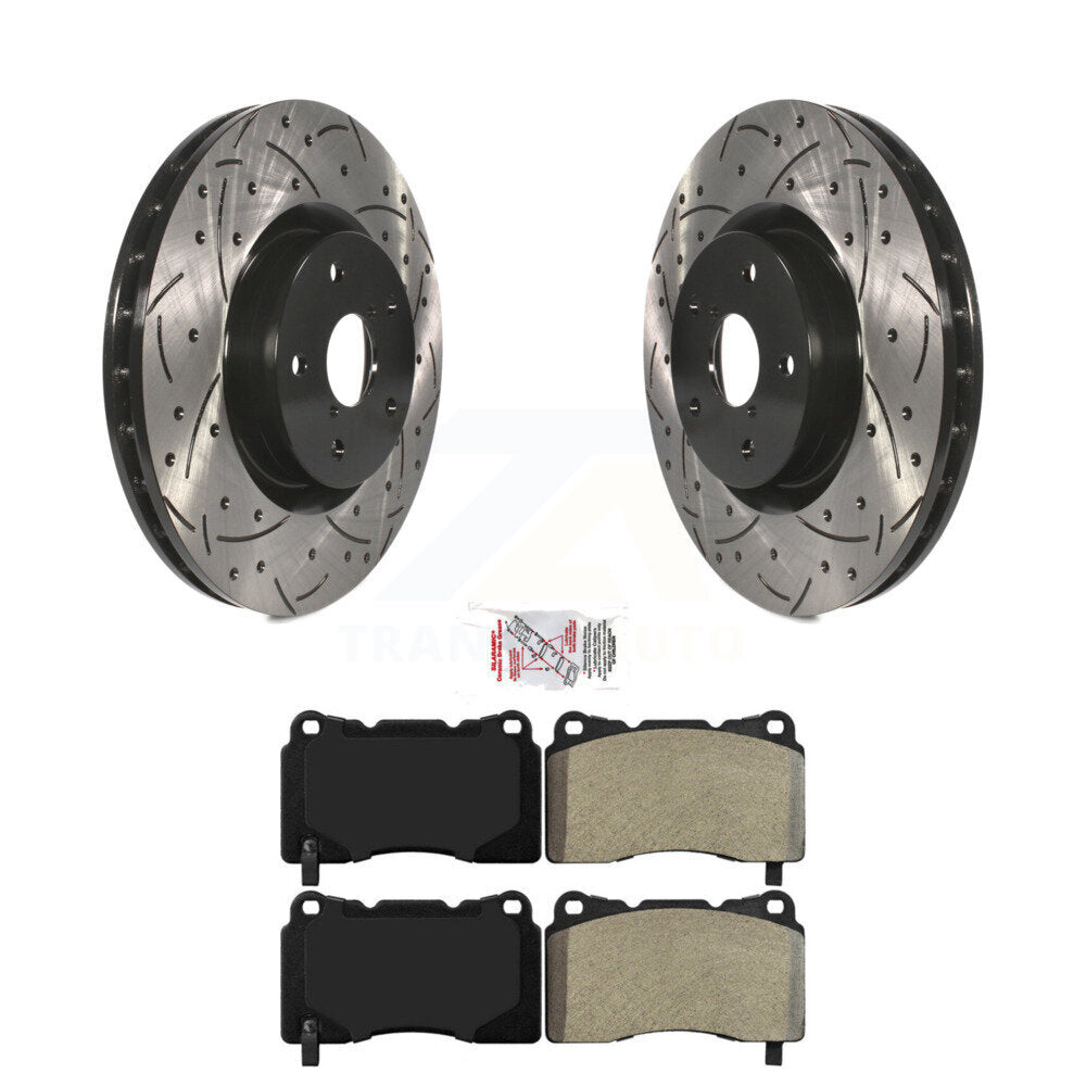 Rotors de frein à fente avant percés, Kit de plaquettes semi-métalliques pour Subaru Impreza WRX ST