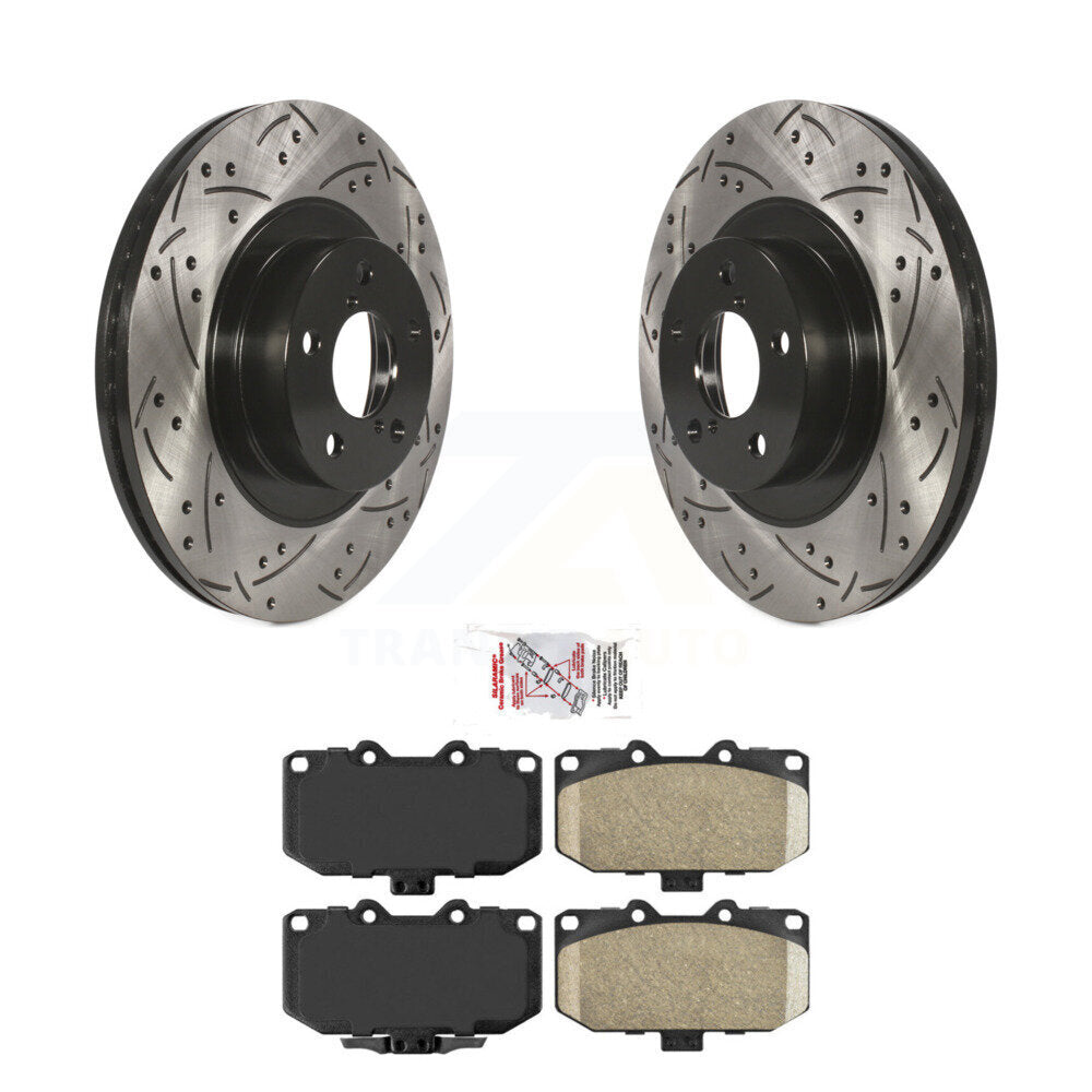 Kit de plaquettes de frein en céramique, Rotors de frein à fente avant percés pour Subaru Impreza WR 2006 – 2008