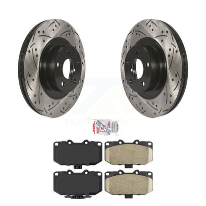 Kit de plaquettes de frein en céramique, Rotors de frein à fente avant percés pour Subaru Impreza WR 2006 – 2008