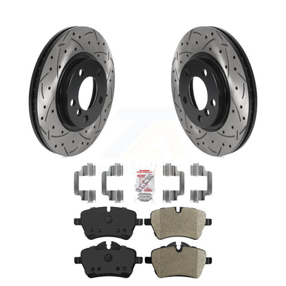 Rotors de frein à fente avant percés, Kit de plaquettes semi-métalliques pour Mini Cooper Countryma