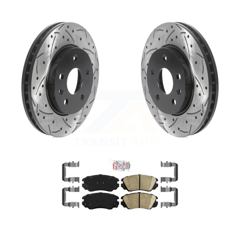 Kit de plaquettes de frein en céramique, Rotors de frein à fente avant percés pour Chevrolet Malibu Buick Rega