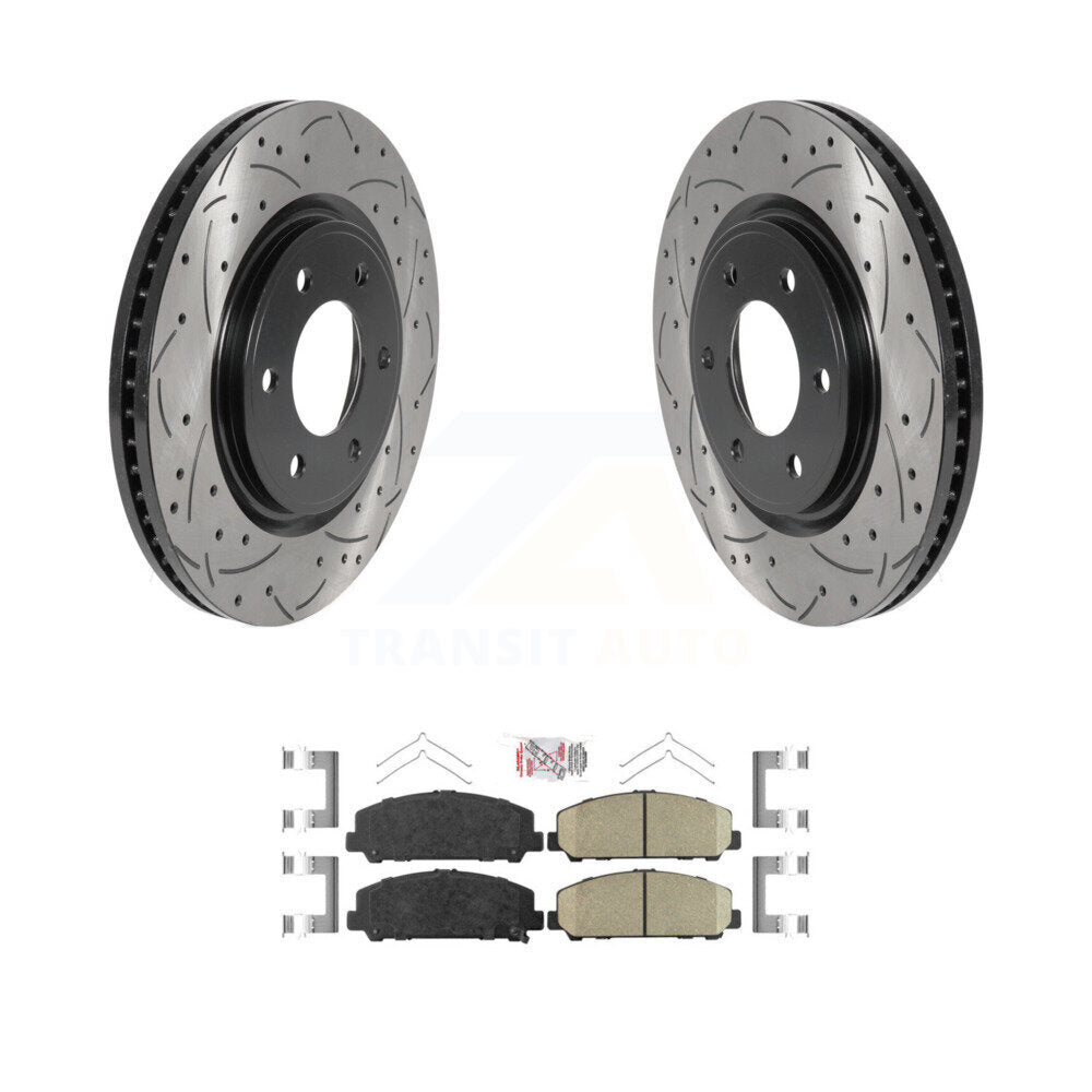 Kit de plaquettes de frein en céramique, Rotors de frein à fente avant percés pour Nissan TITAN INFINITI Armad