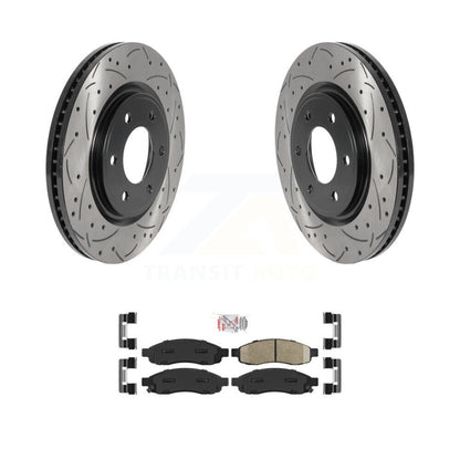 Kit de plaquettes en céramique pour rotors de frein à fente avant percés, pour Nissan TITAN 2007 à partir de 04 0