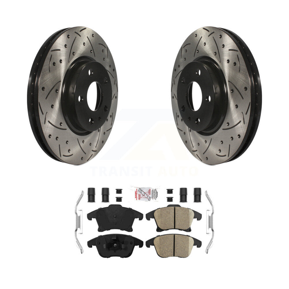 Kit de plaquettes de frein en céramique, Rotors de frein à disque à fente avant percée pour Ford Fusion Lincoln MK