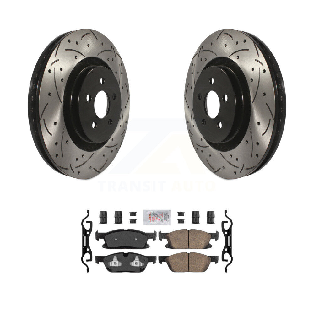 Kit de plaquettes en céramique pour rotors de frein à disque à fente forée avec revêtement avant pour Lincoln Nautilu