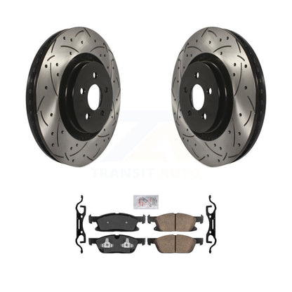 Kit de plaquettes en céramique pour rotors de frein à disque à fente forée avec revêtement avant pour Lincoln Nautilu