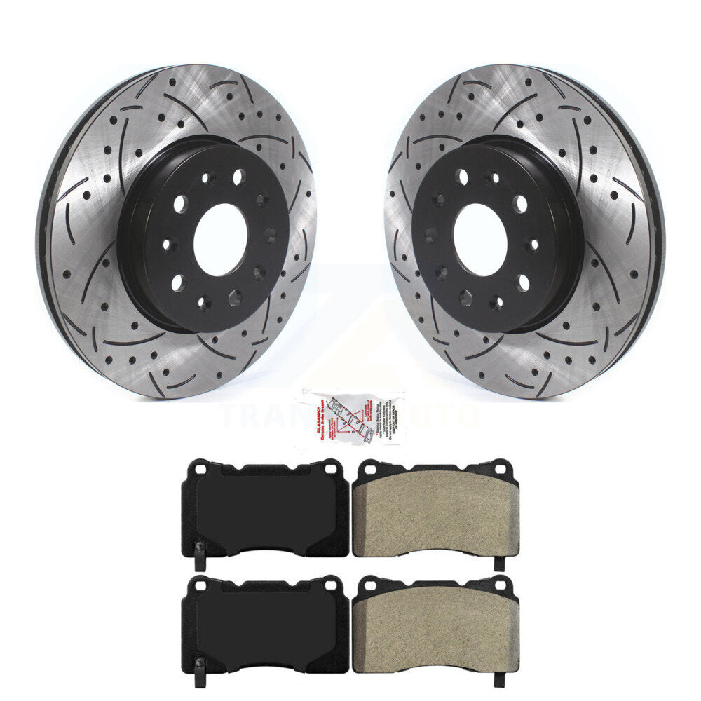 Kit de plaquettes semi-métalliques de Rotor de frein de fente de forage avant pour Chevrolet Camaro Cadilla