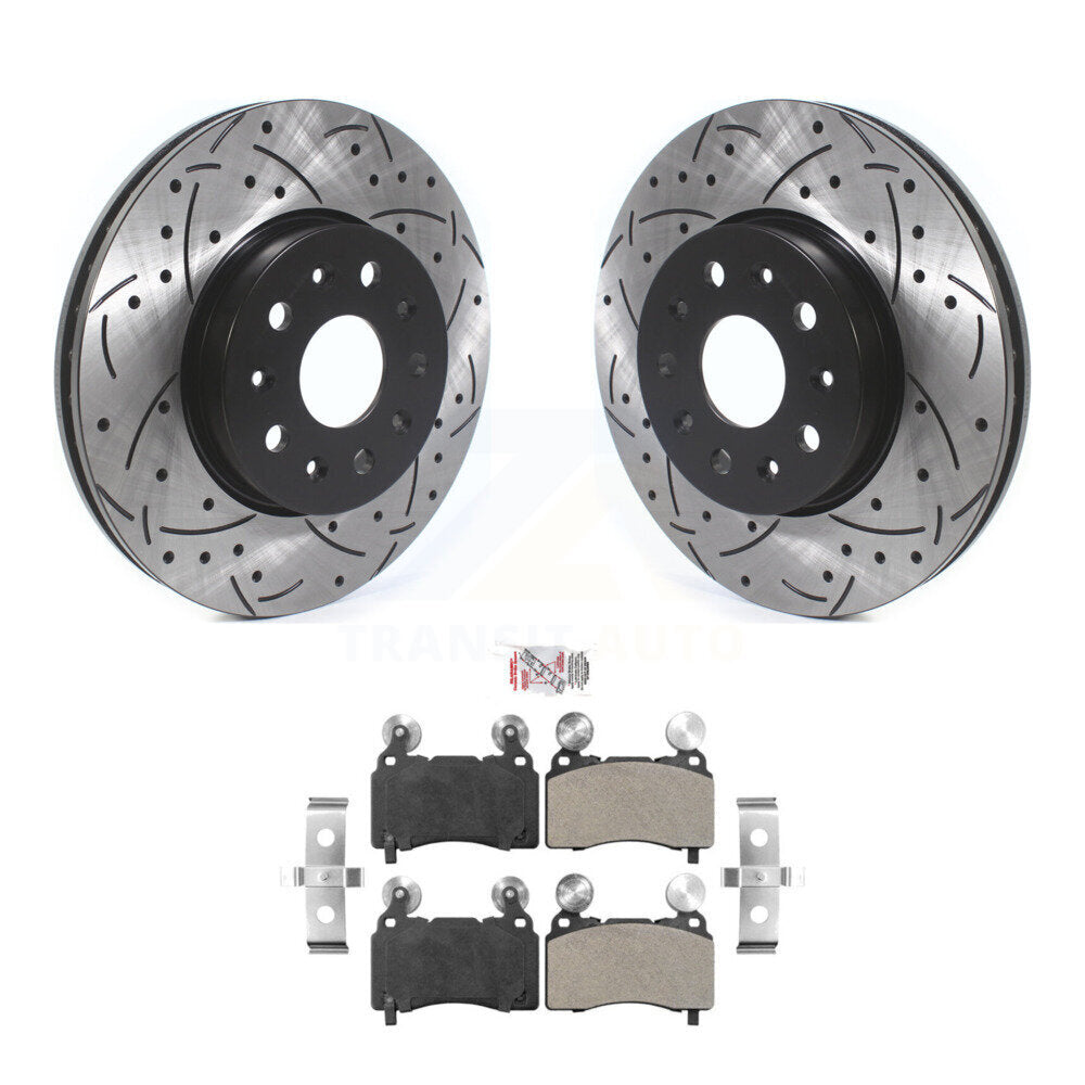 Rotors de frein à fente avant percés, Kit de plaquettes semi-métalliques pour Cadillac CTS Chevrole