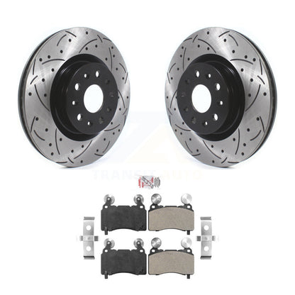 Kit de plaquettes semi-métalliques de Rotor de frein de fente de forage avant pour Cadillac Chevrolet Camar