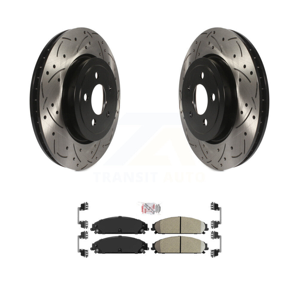 Kit de plaquettes en céramique pour Rotor de frein à disque, fente de perçage avant, pour Dodge Chrysler 300 Charge