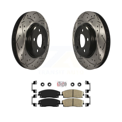 Kit de plaquettes en céramique pour Rotor de frein à disque, fente de perçage avant, pour Dodge Chrysler 300 Charge
